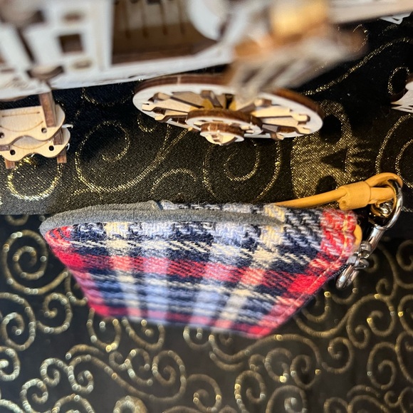Coach Plaid Wool & Suede Wristlet - Picture 4 of 9